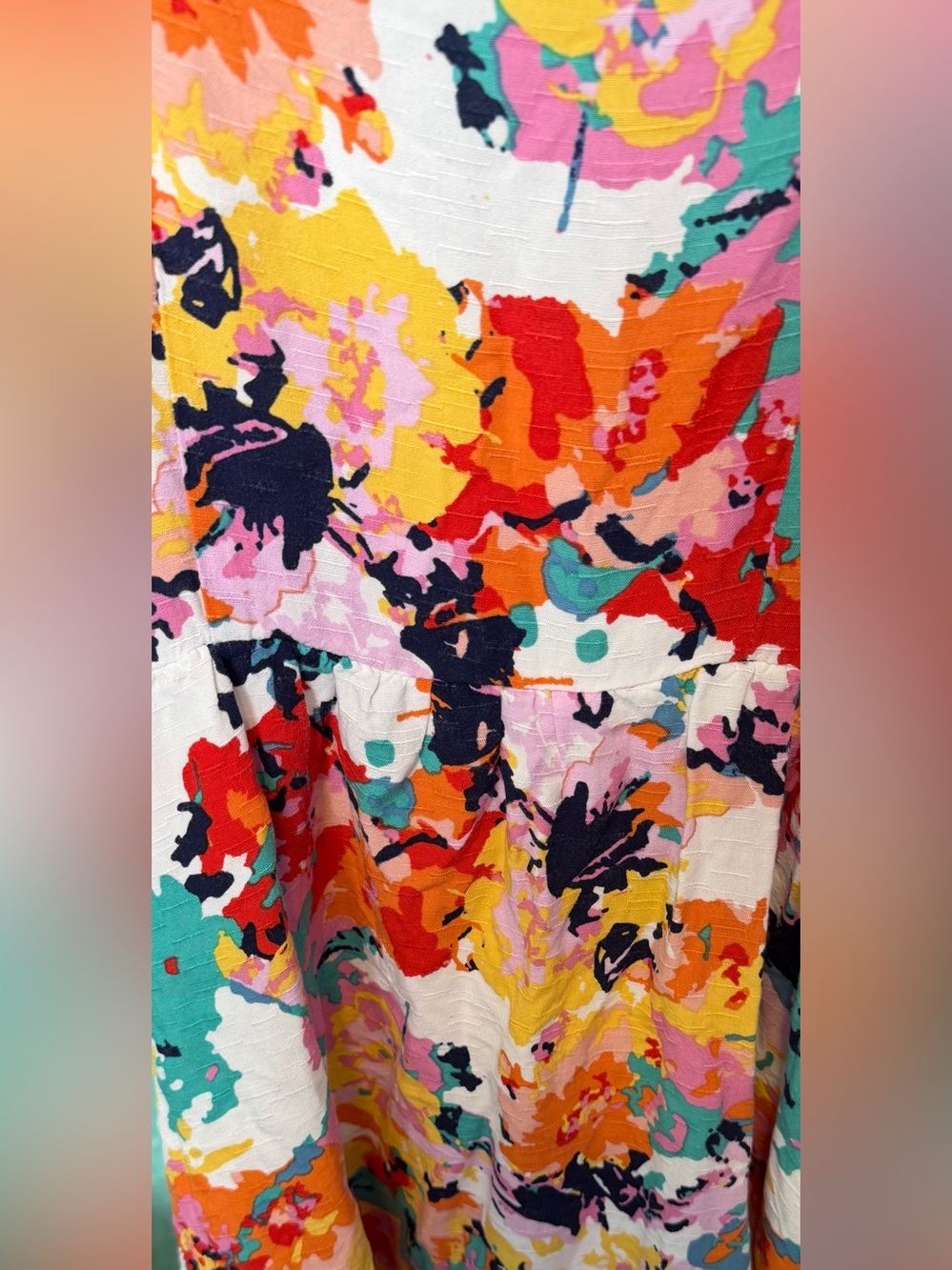 ✨🧡Bright Floral Square-Neck Mini Dress Designed by andthewhy - Picture 4 of 6
